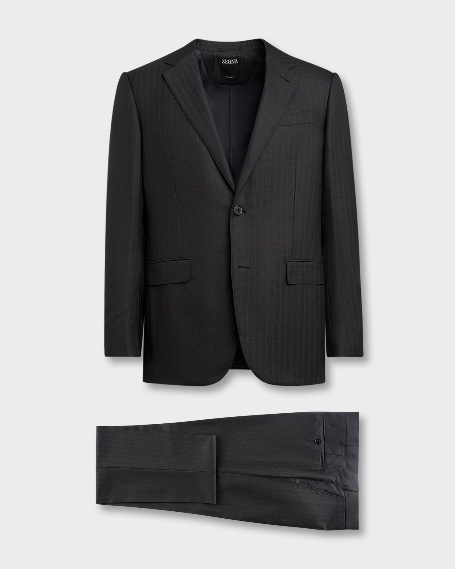 Dark Charcoal Tonal Stripe 15MILMIL15 Wool Suit