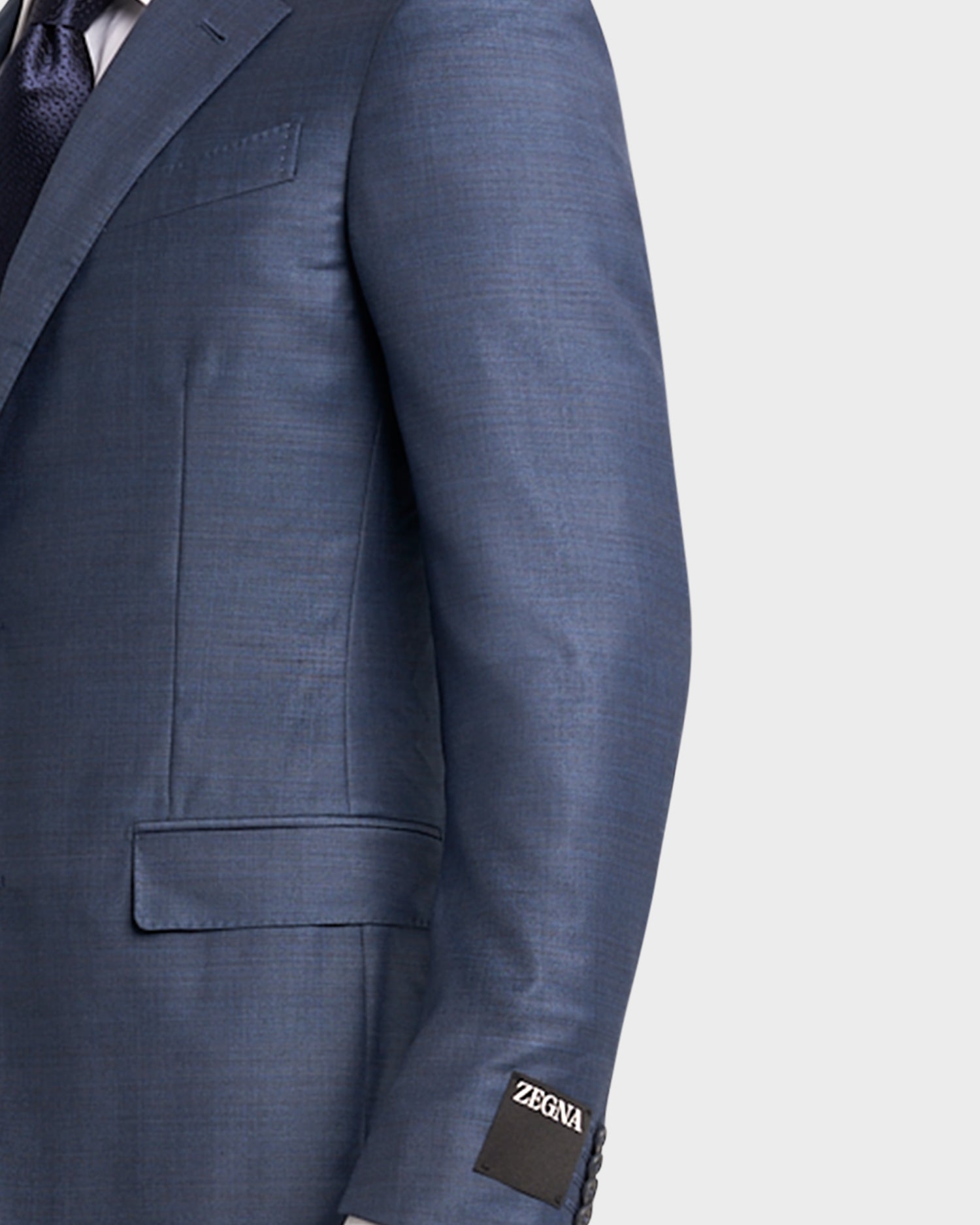 Mid Blue With Self Check Trofeo Wool Suit