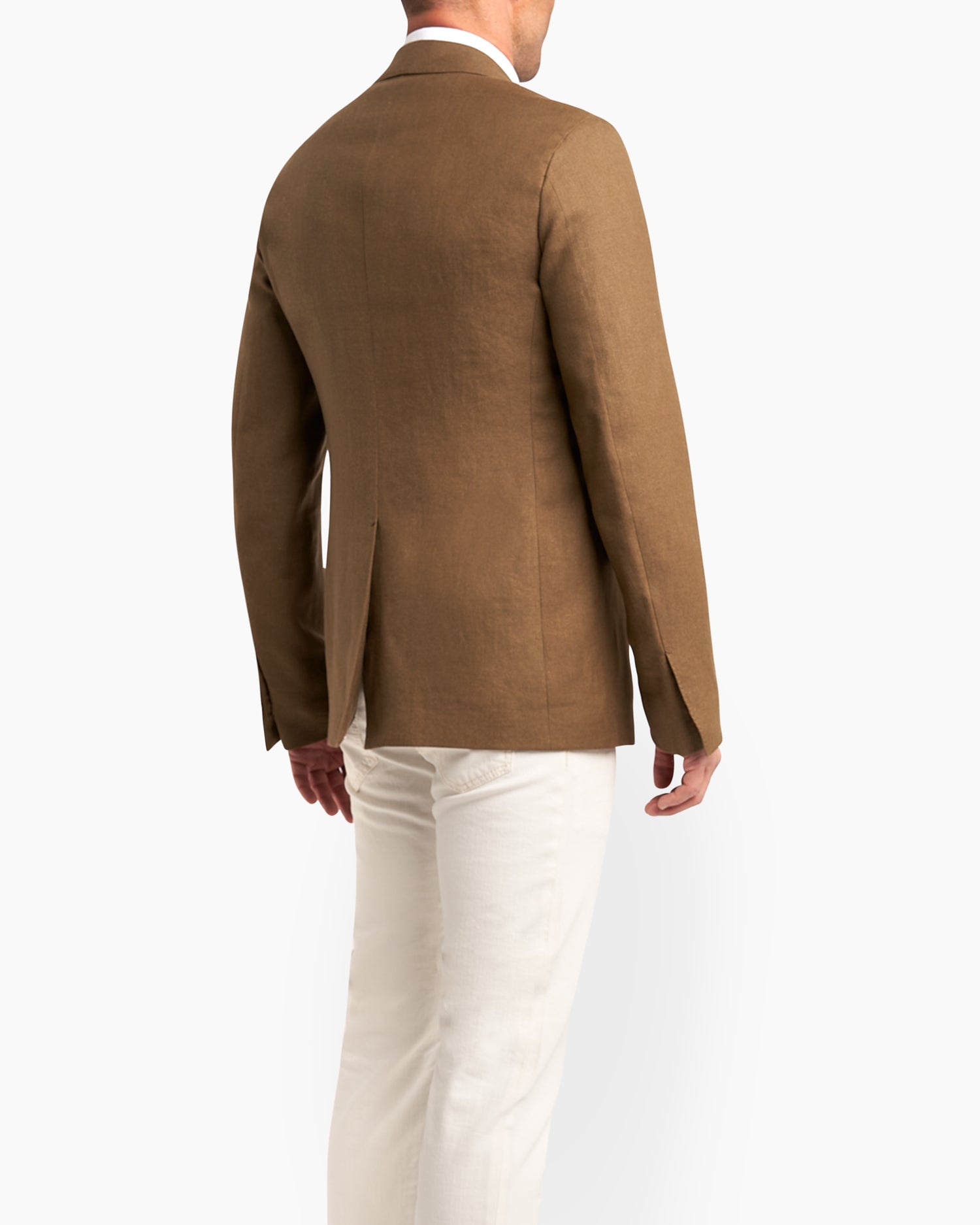 Light Brown Sage Linen Wool Sports Jacket