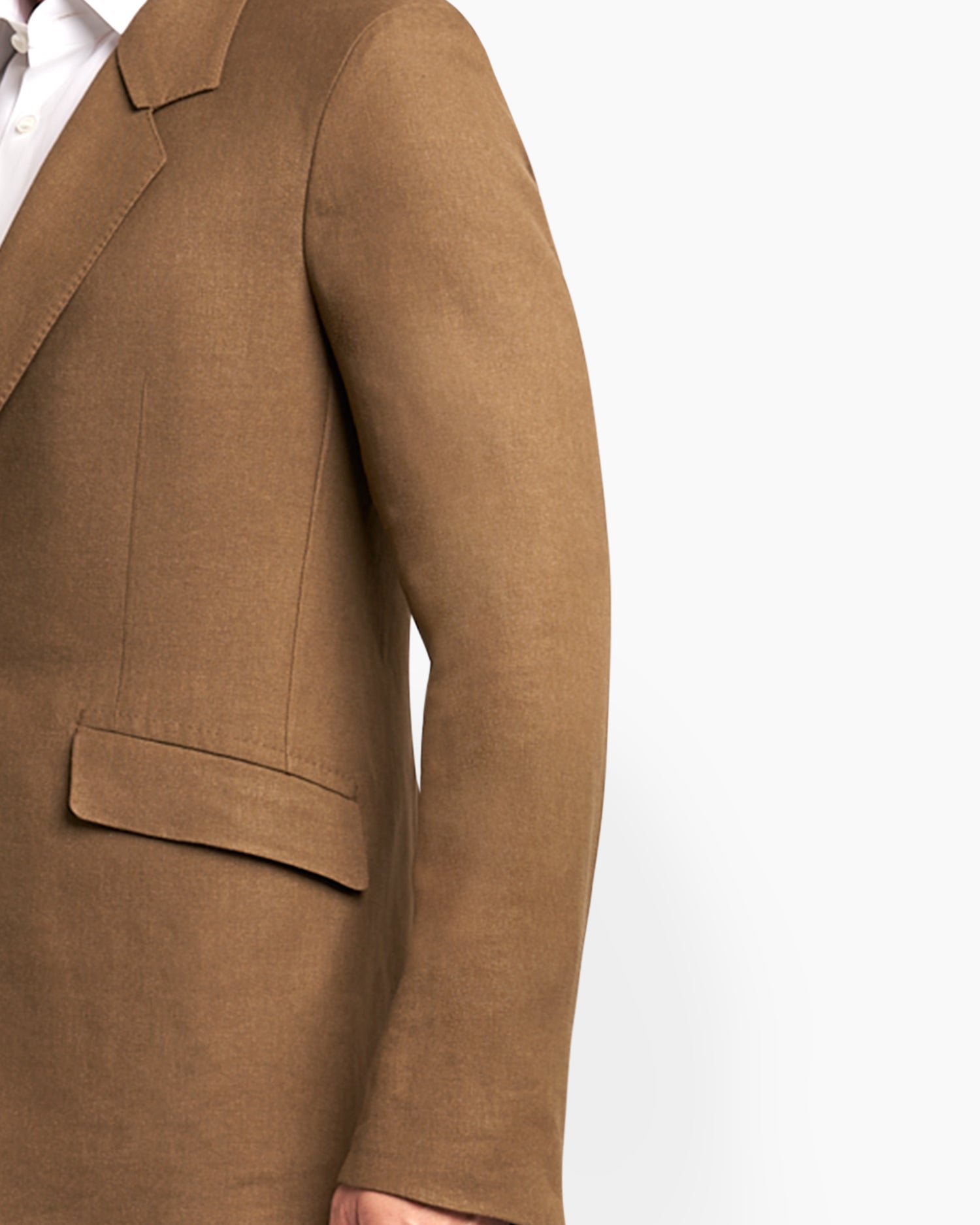 Light Brown Sage Linen Wool Sports Jacket