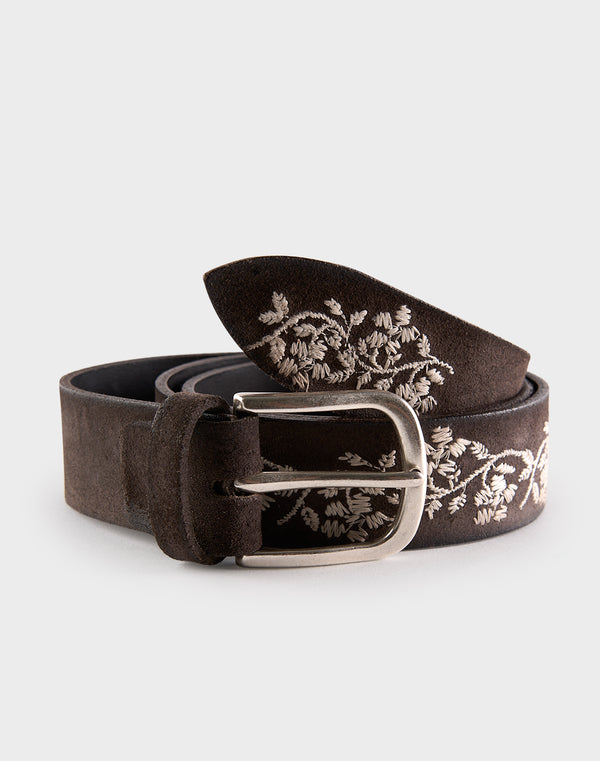 Dark Brown And Turquoise Studded Belt