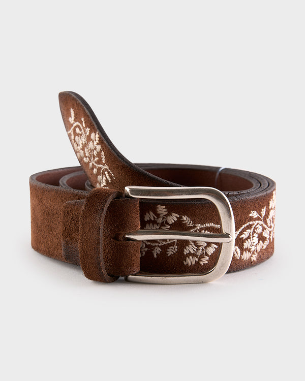 Dark Brown And Turquoise Studded Belt