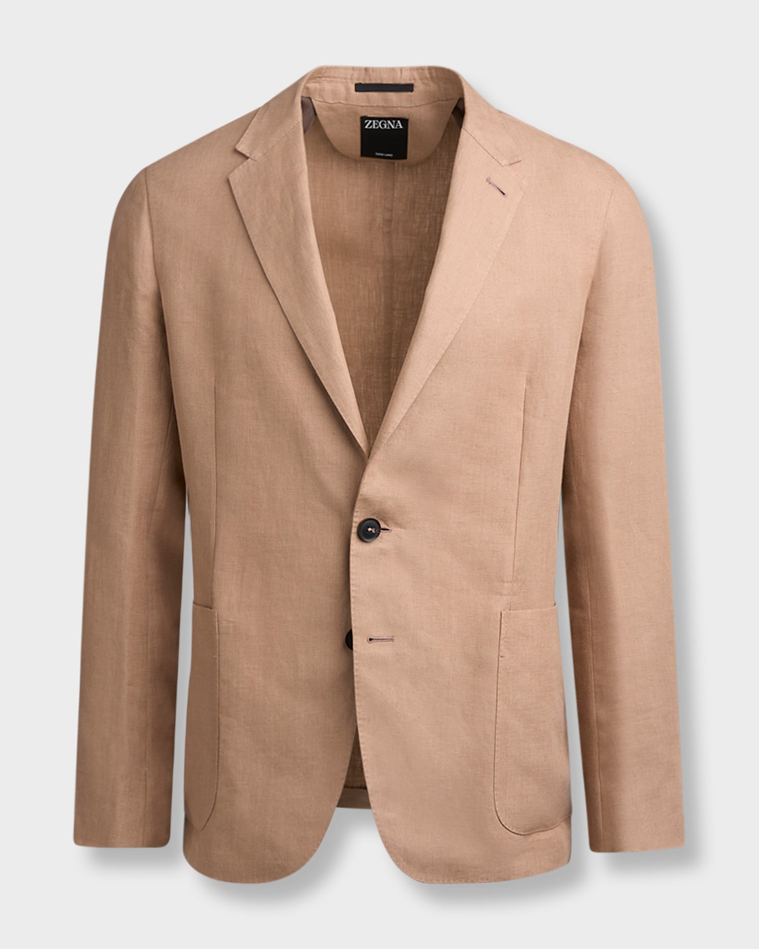 Zegna Light Brown Oasi Linen Sports Jacket- Parker & Co.