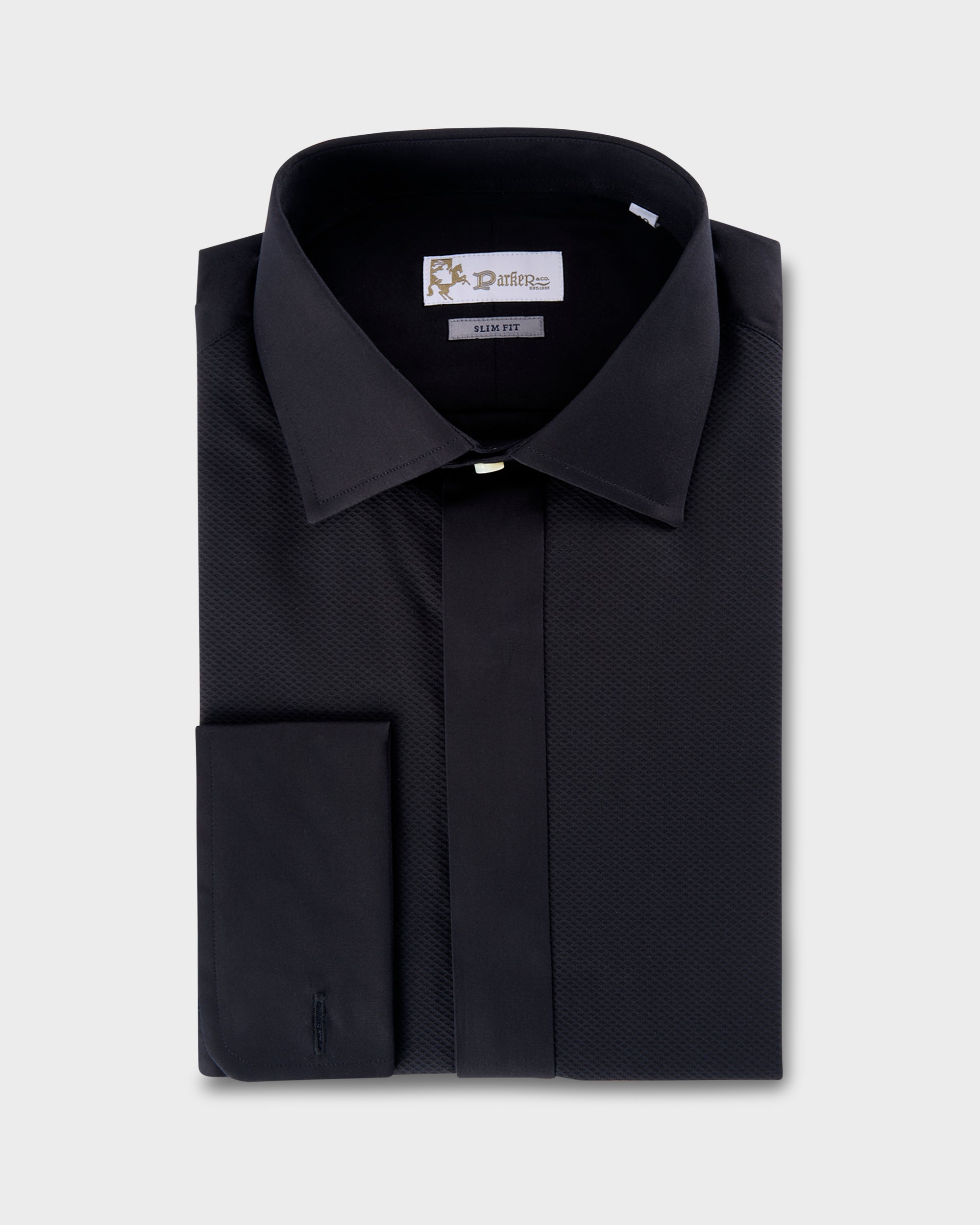 Black Marcella Fly Front Dinner Shirt Parker & Co. Black Marcella Fly Front Dinner Shirt Parker & Co.