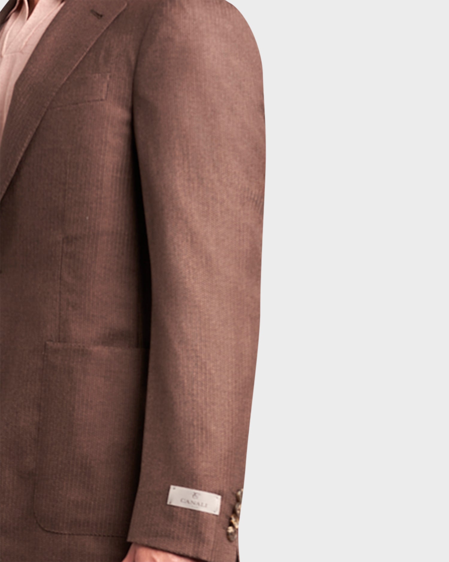 Brown Exclusive Textured Wool Silk Cashmere Sports Jacket