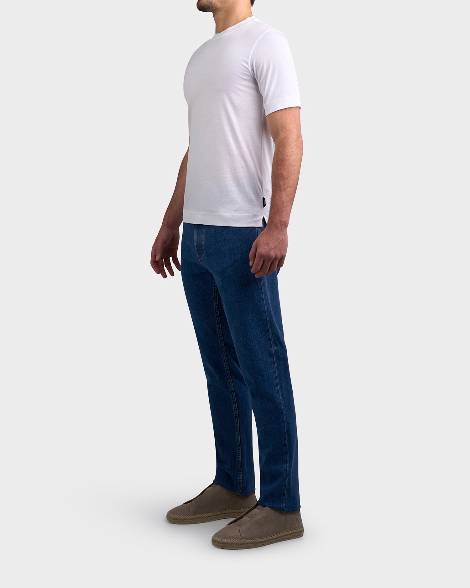 Light Blue Stone-washed Stretch Cotton Roccia Jeans