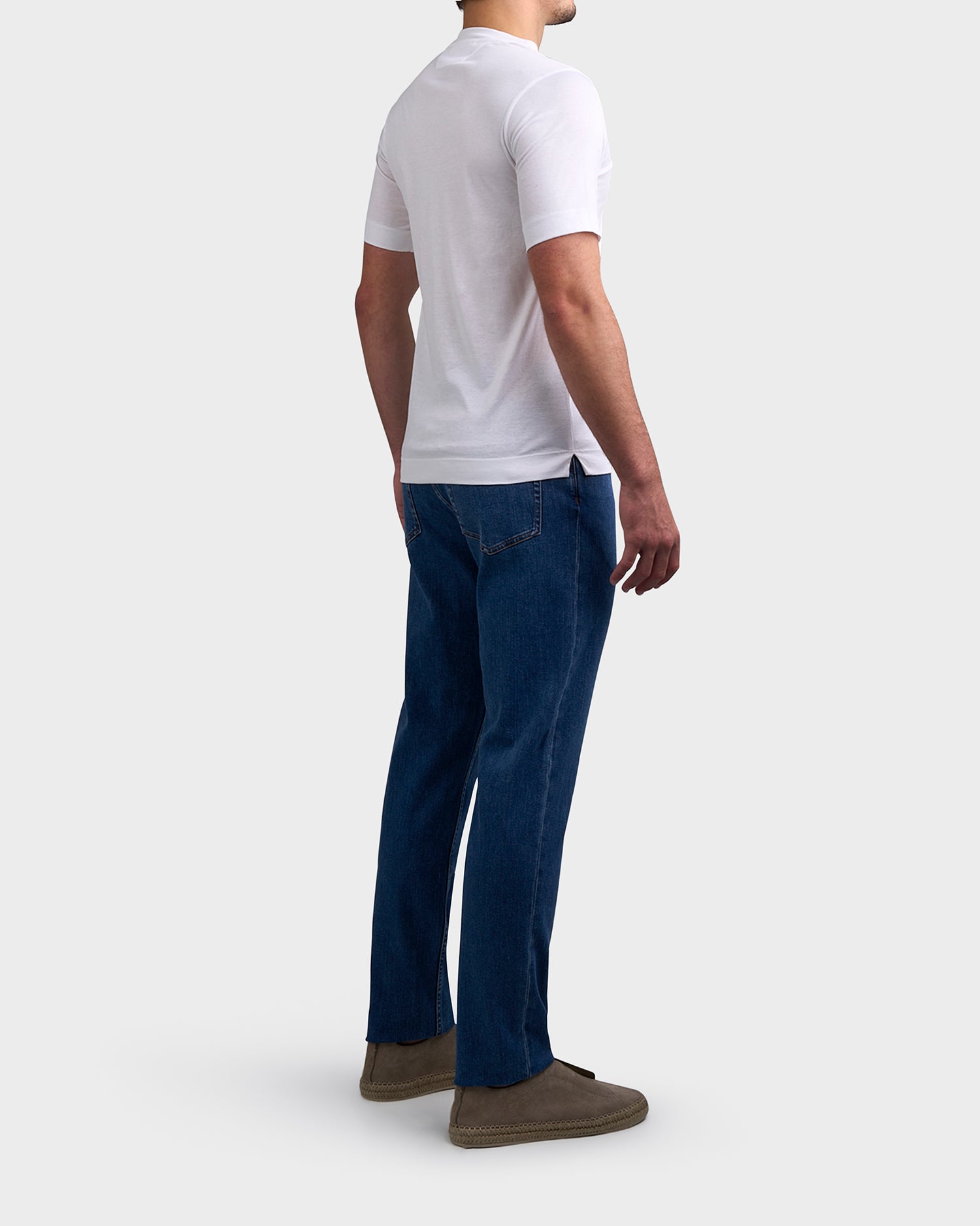 Light Blue Stone-washed Stretch Cotton Roccia Jeans
