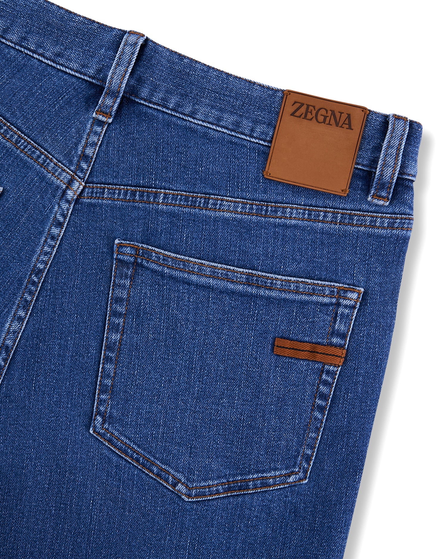 Light Blue Stone-washed Stretch Cotton Roccia Jeans