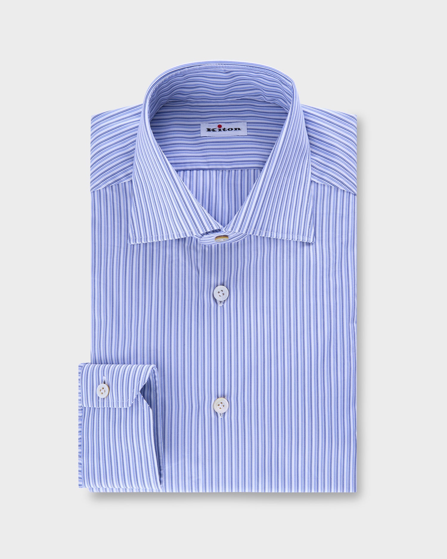 Blue Navy and White Pinstripe Cotton Shirt
