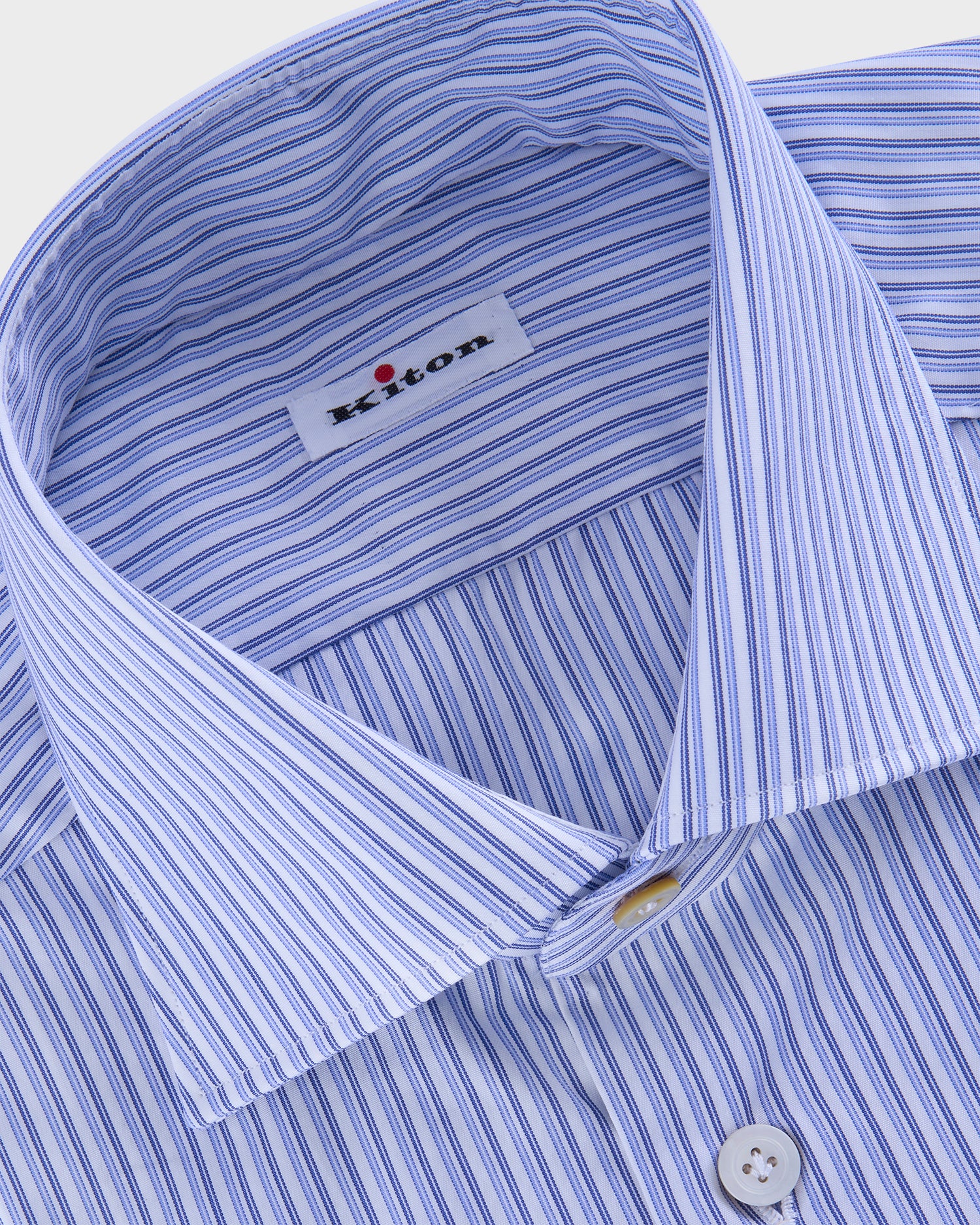 Blue Navy and White Pinstripe Cotton Shirt