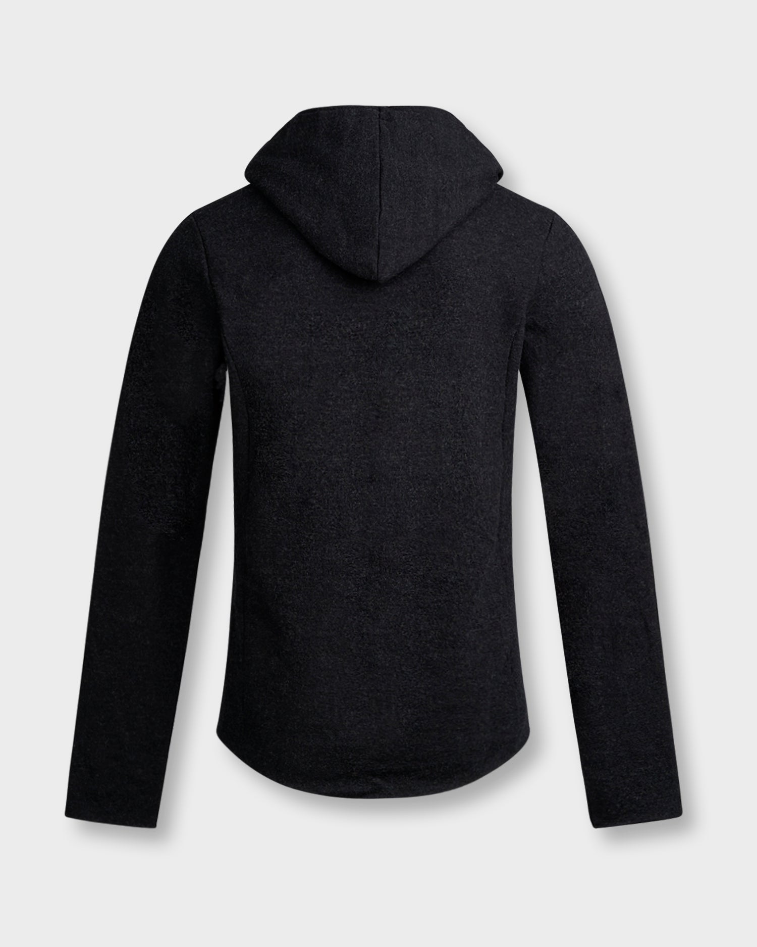 Charcoal Drawstring Pure Wool Hoodie