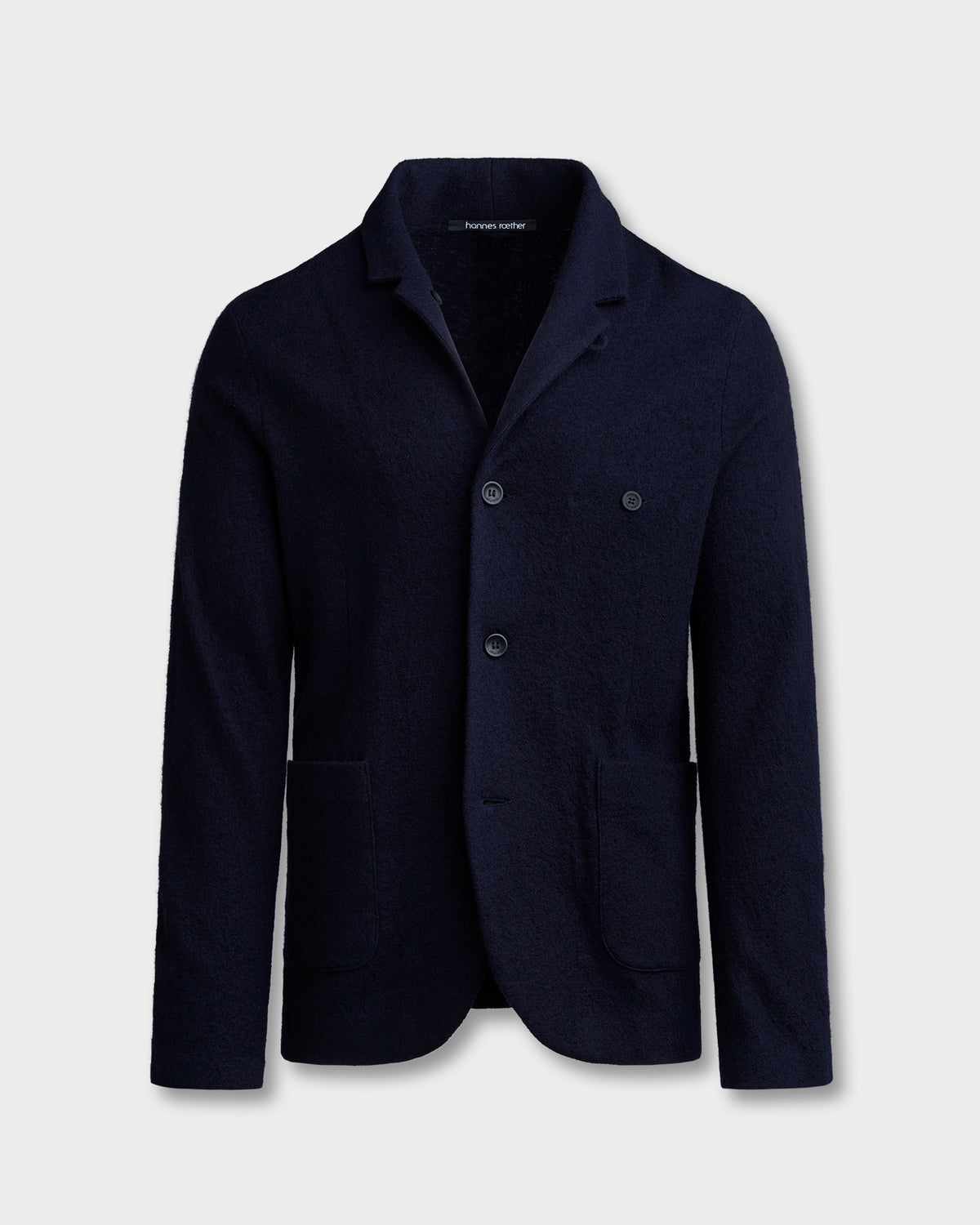 Hannes Roether Dark Blue Boiled Wool Jacket– Parker & Co.