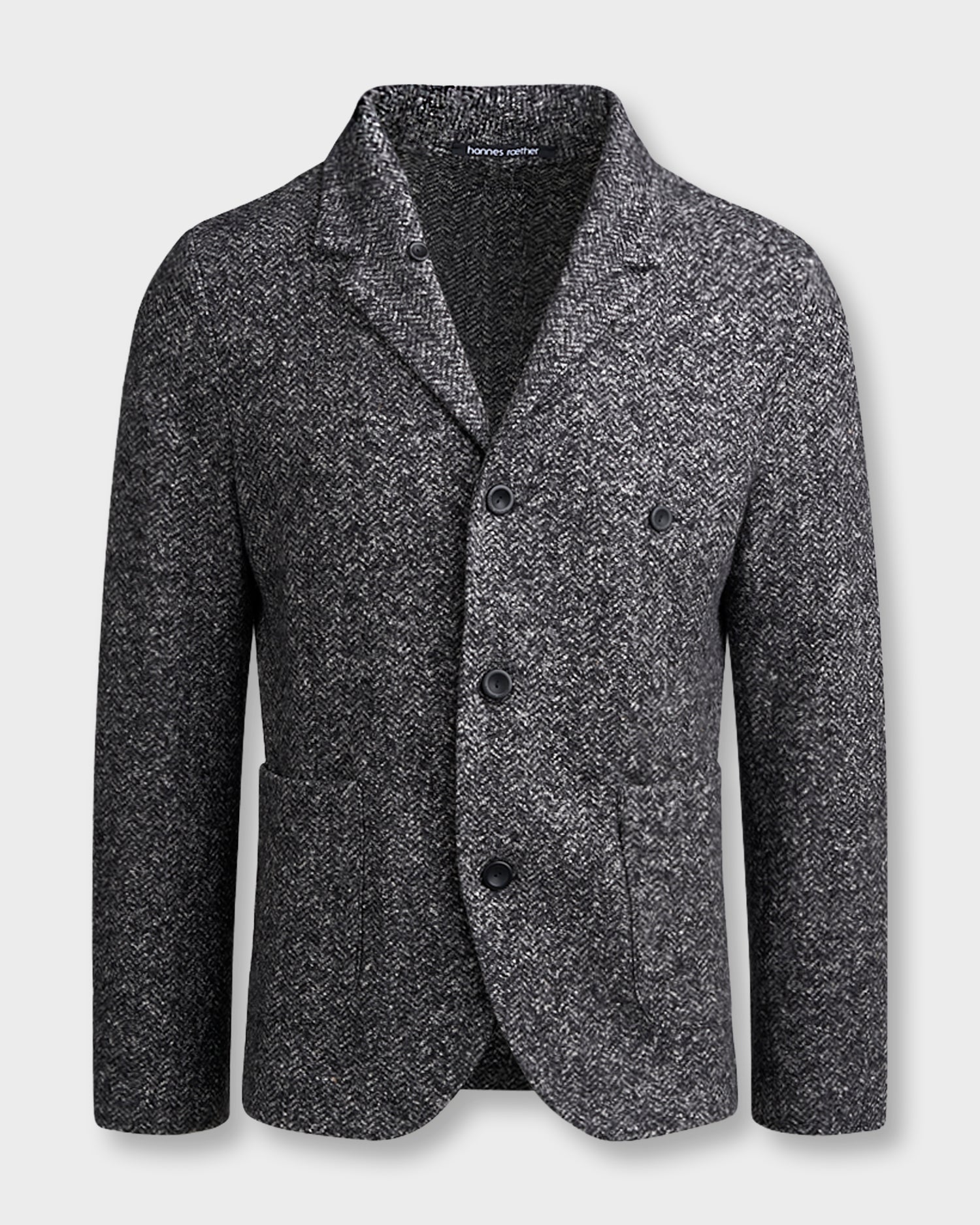 Grey Chevron Wool Silk Jacket