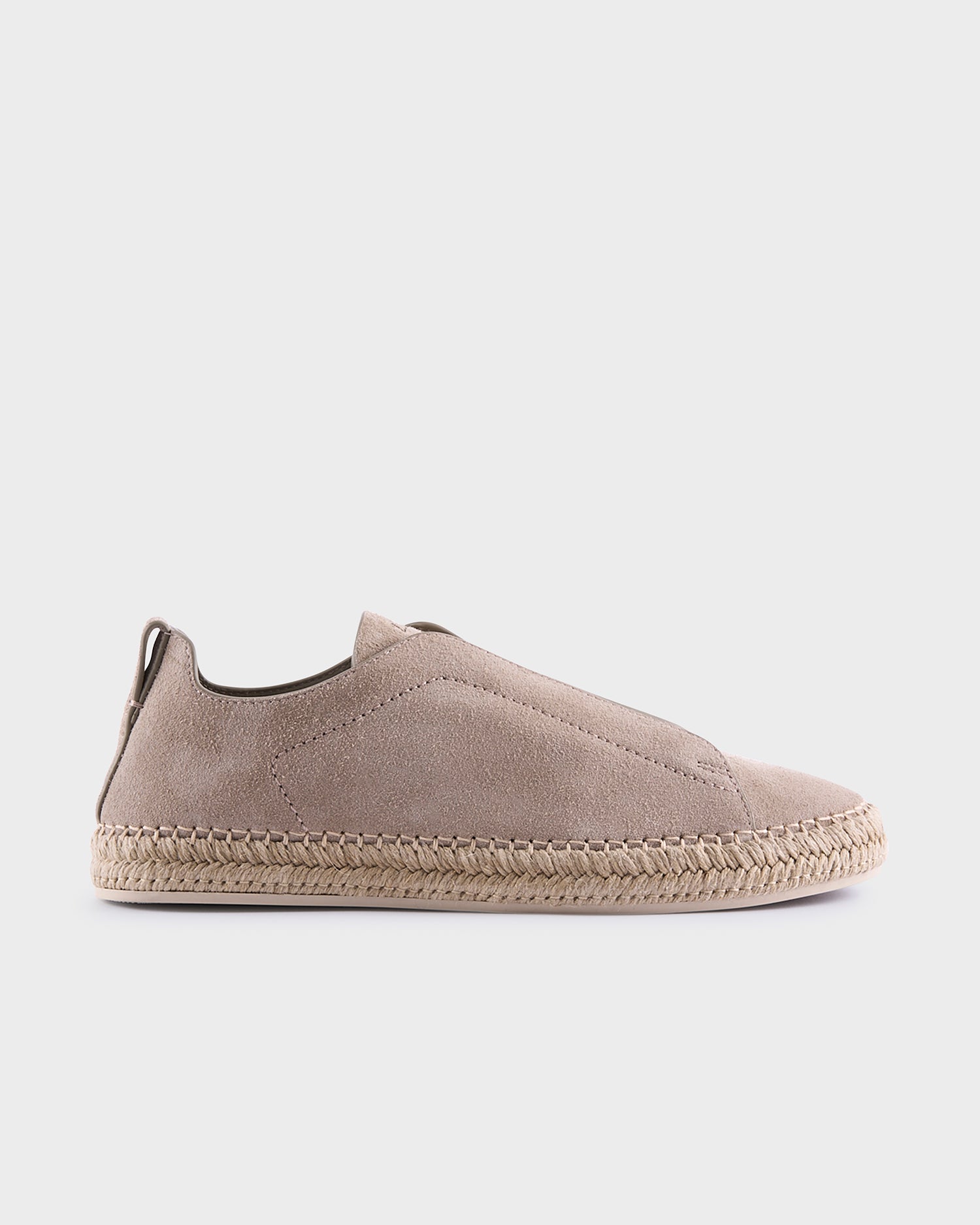 Beige Suede Triple Stitch Espadrilles