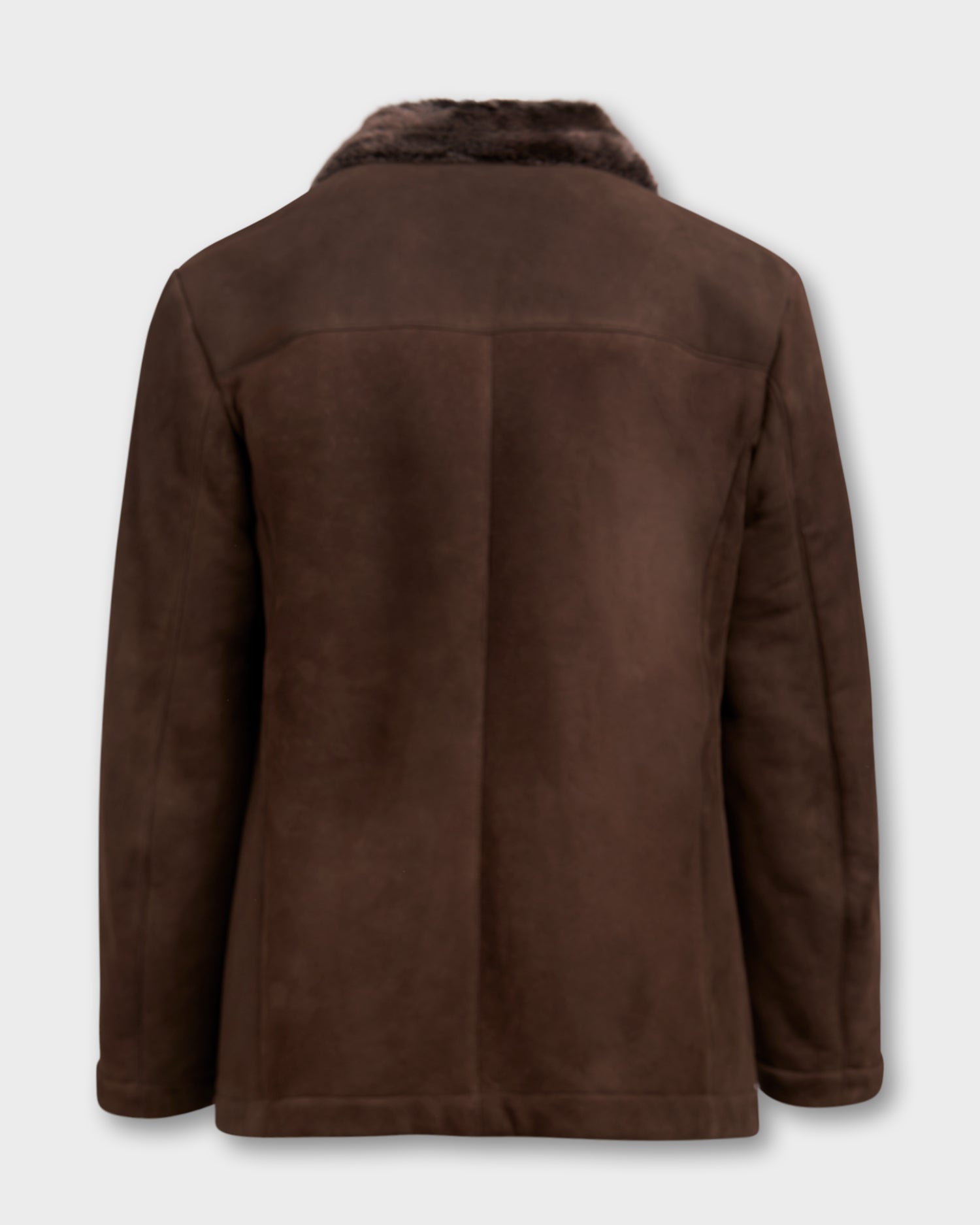 Exclusive Brown Suede Lambskin Fur Lined Coat