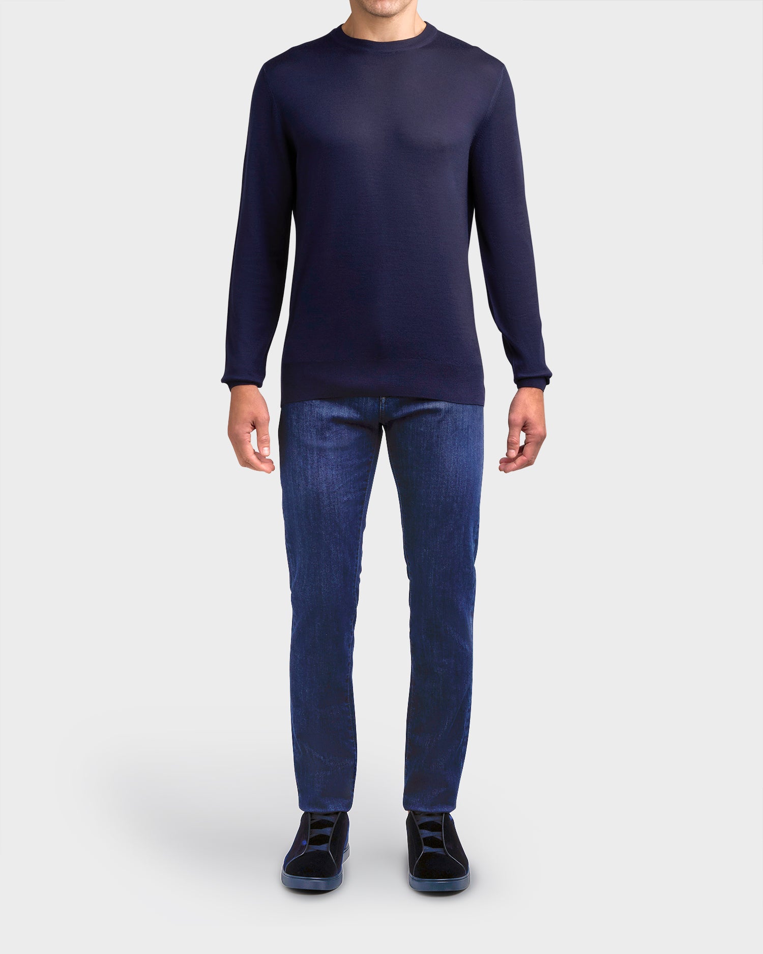 Dark Blue Lyocell Cotton Modal Silk Stretch Jeans