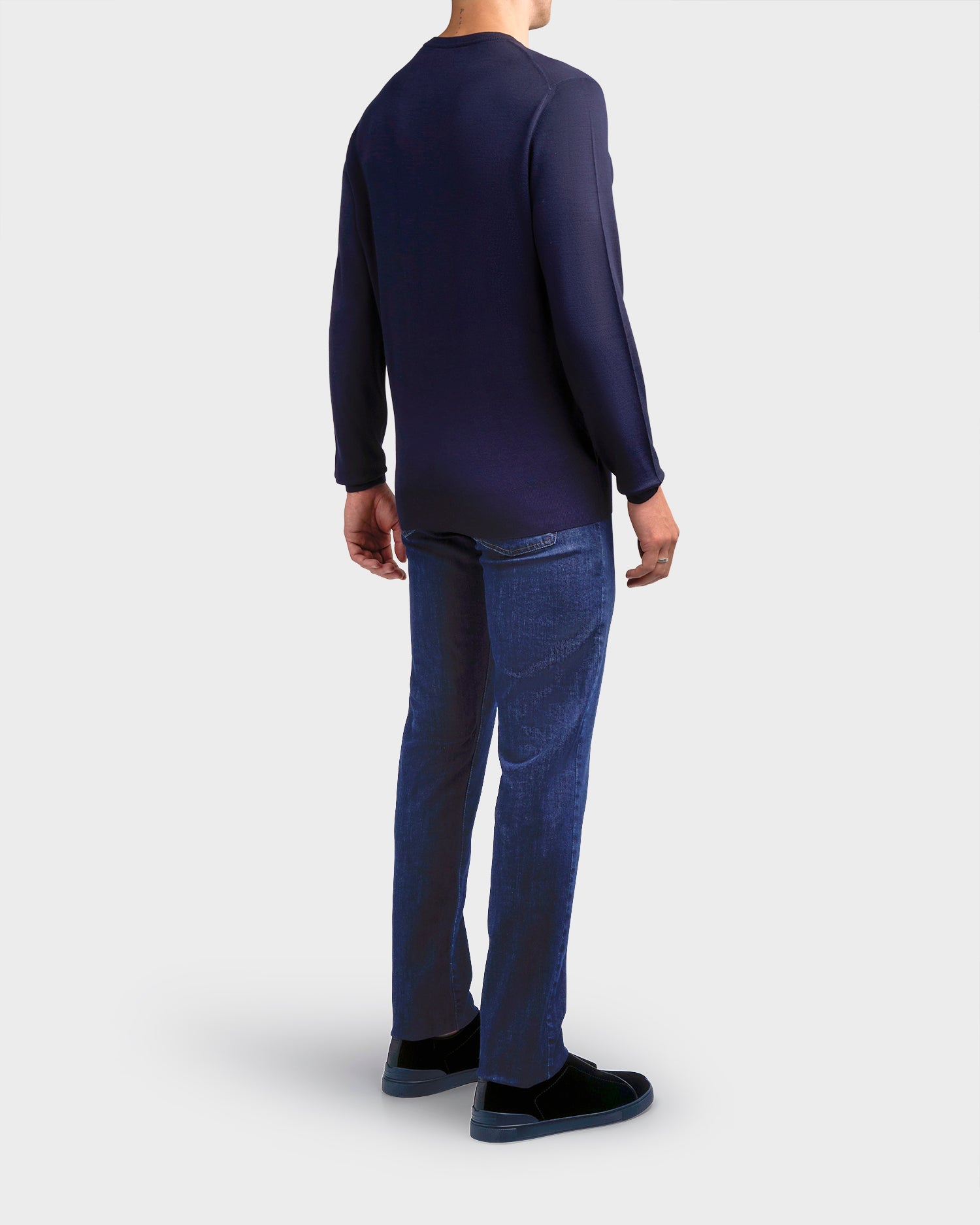 Dark Blue Lyocell Cotton Modal Silk Stretch Jeans