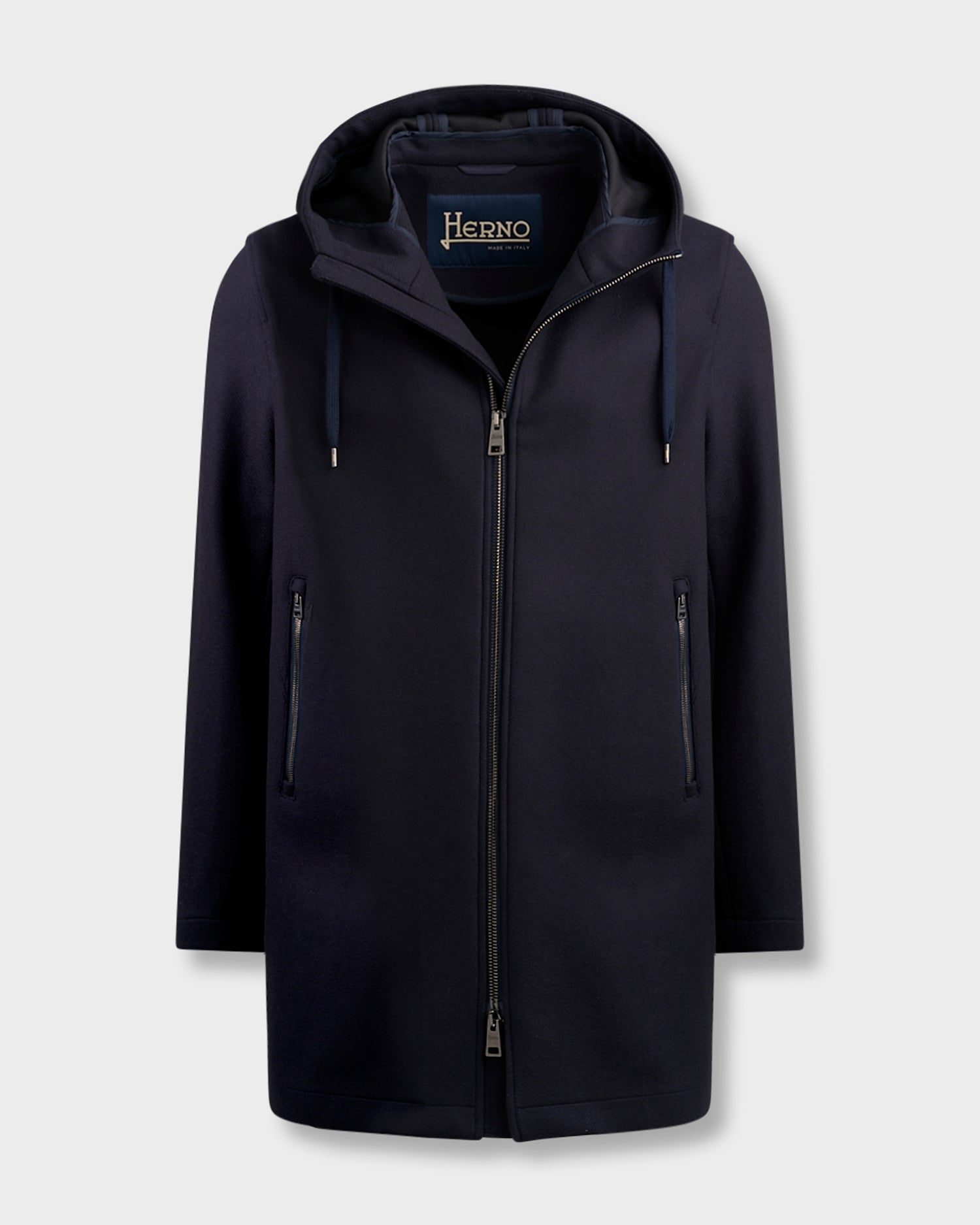 Dark Navy Wool Blend Parka