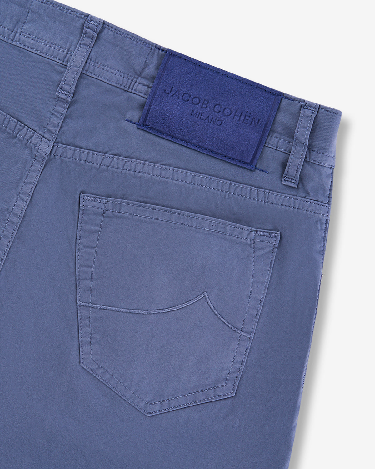 Powder Blue Jean Jacob Cohen Powder Blue Blue Sueded Sateen Cotton 5 Pocket Slim Fit ...