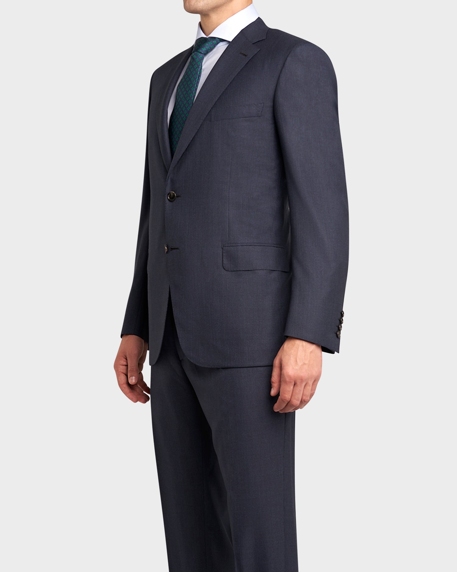 Blue Microcheck Pure Wool Suit