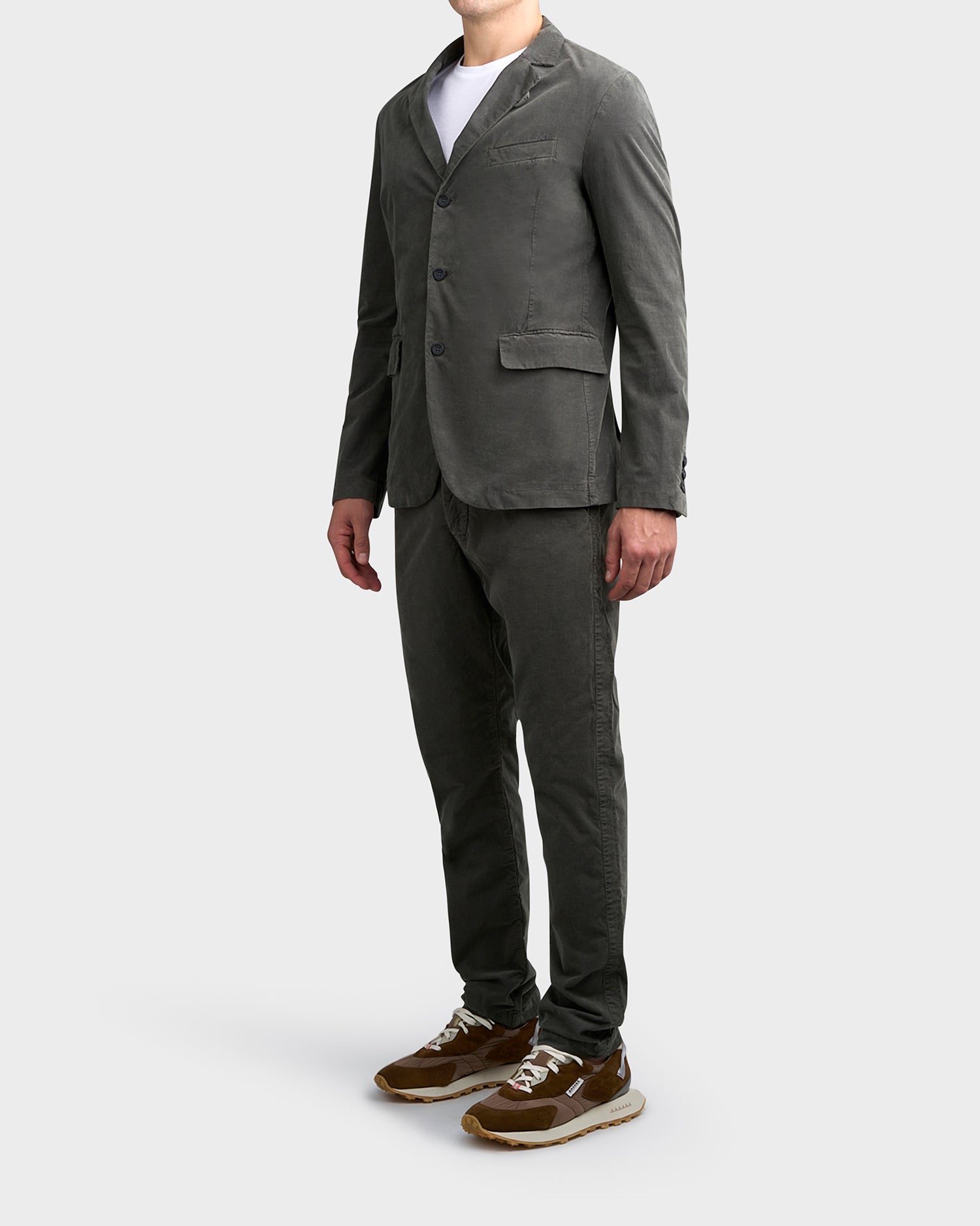Dark Sage Green Cotton Corduroy Jacket
