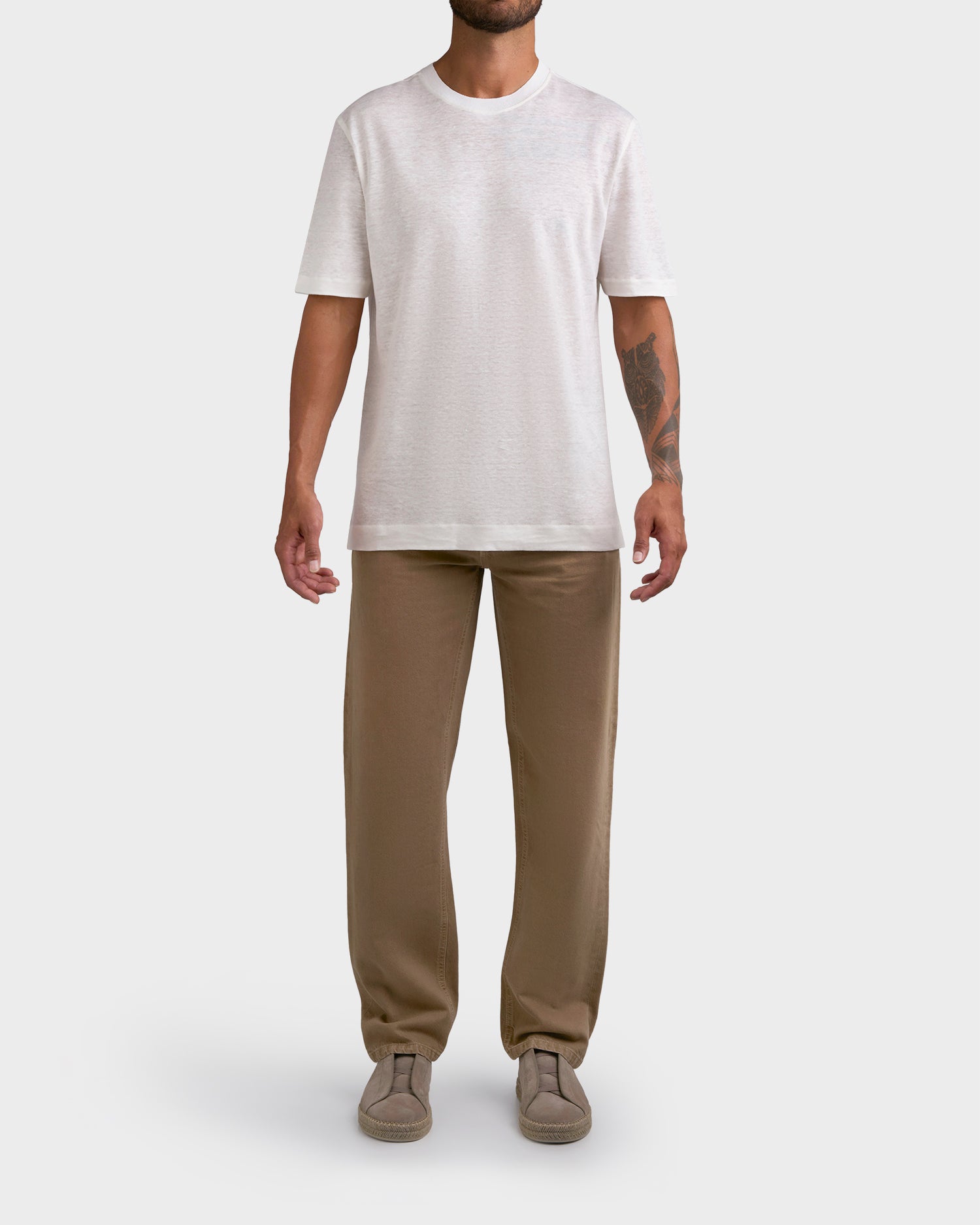 Dark Beige Roccia Cotton Jeans