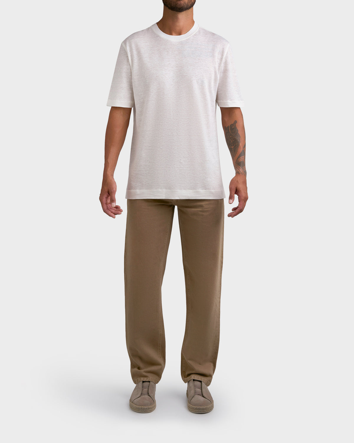 Dark Beige Roccia Cotton Jeans
