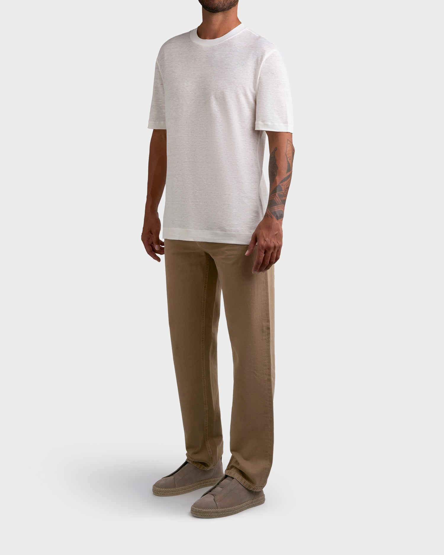 Dark Beige Roccia Cotton Jeans