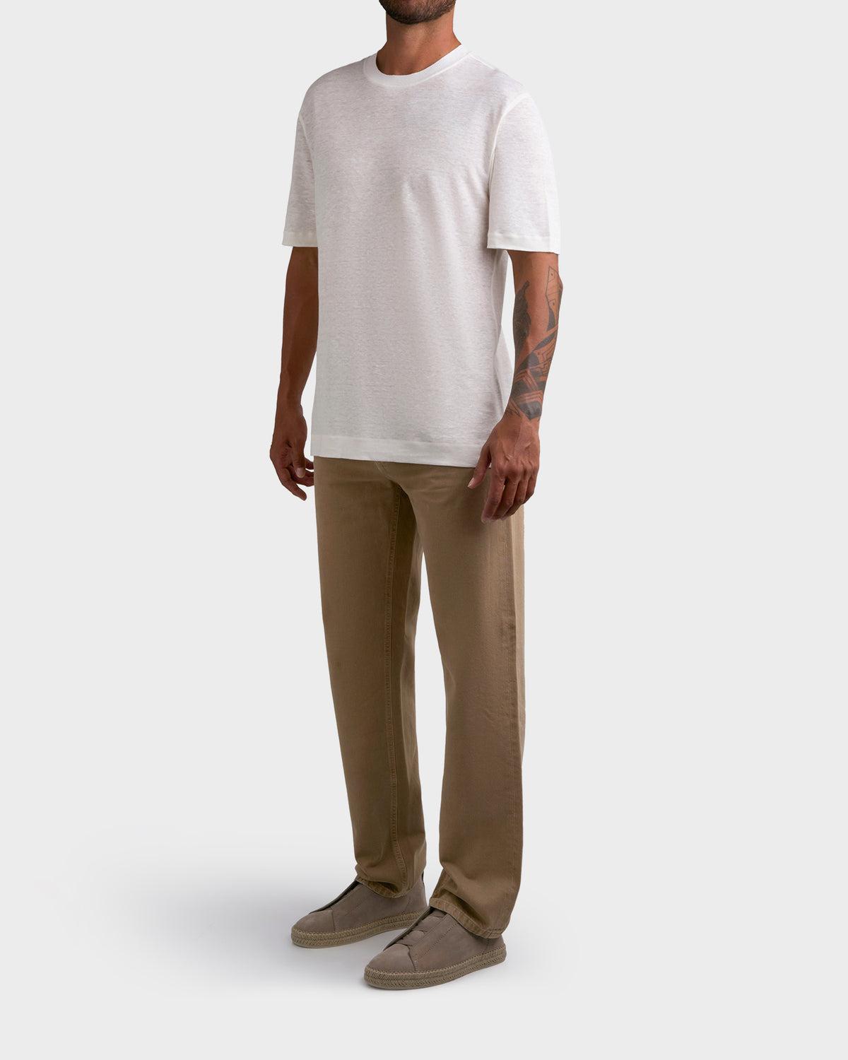 Dark Beige Roccia Cotton Jeans