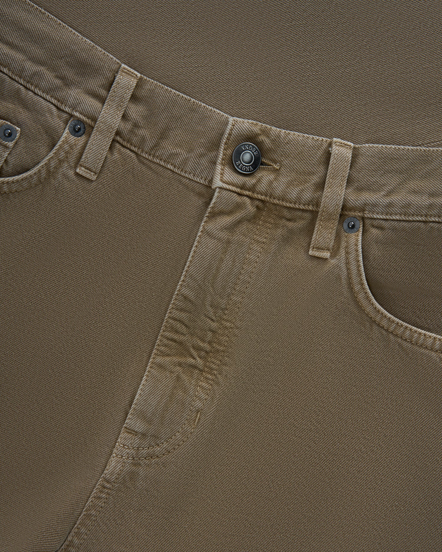 Dark Beige Roccia Cotton Jeans