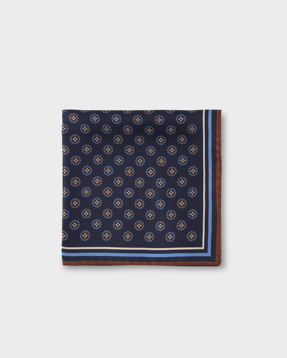 Altea Blue Circular Pattern Silk Pocket Square– Parker & Co.