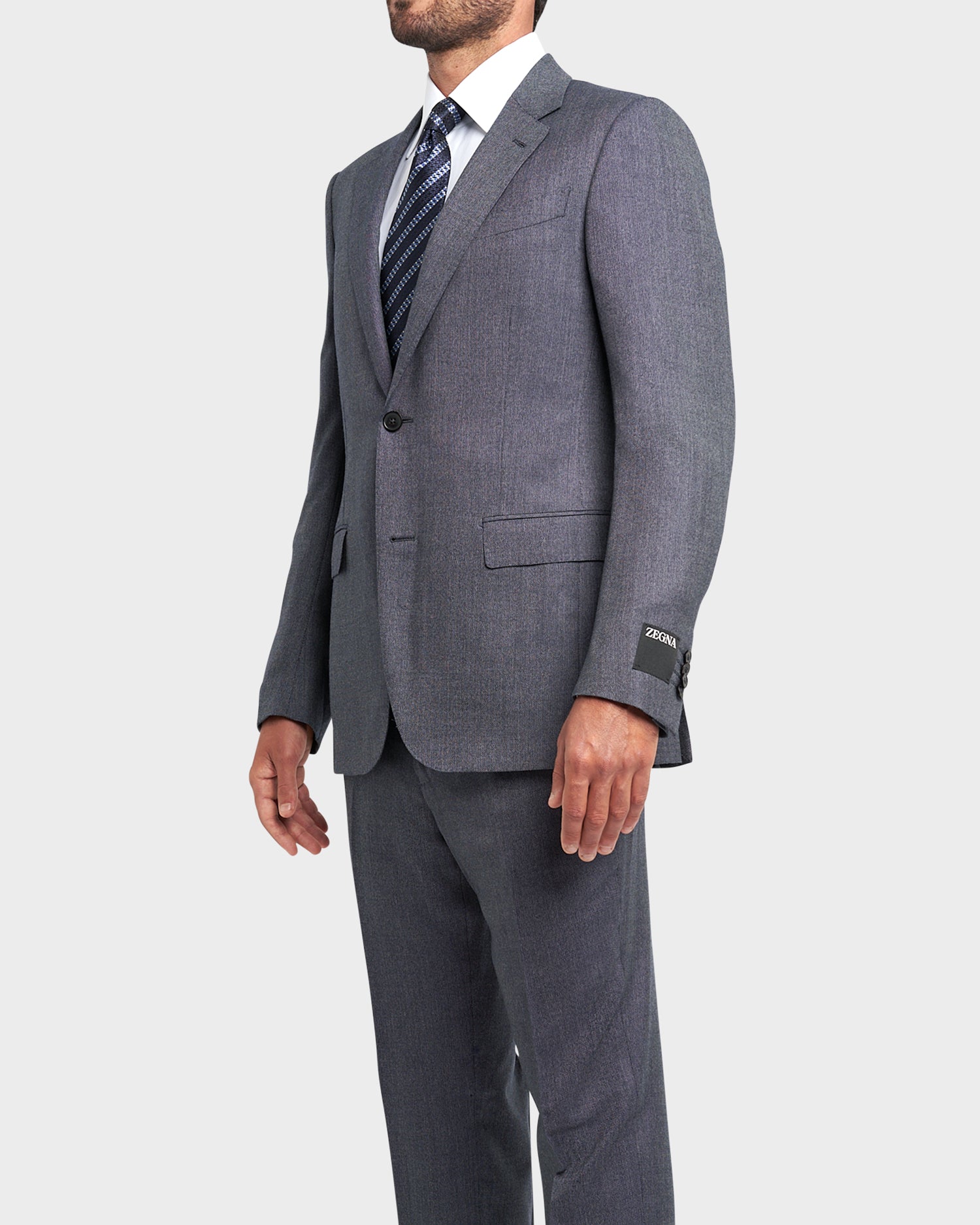 Blue Grey Microstructure15milmil15 Wool Suit