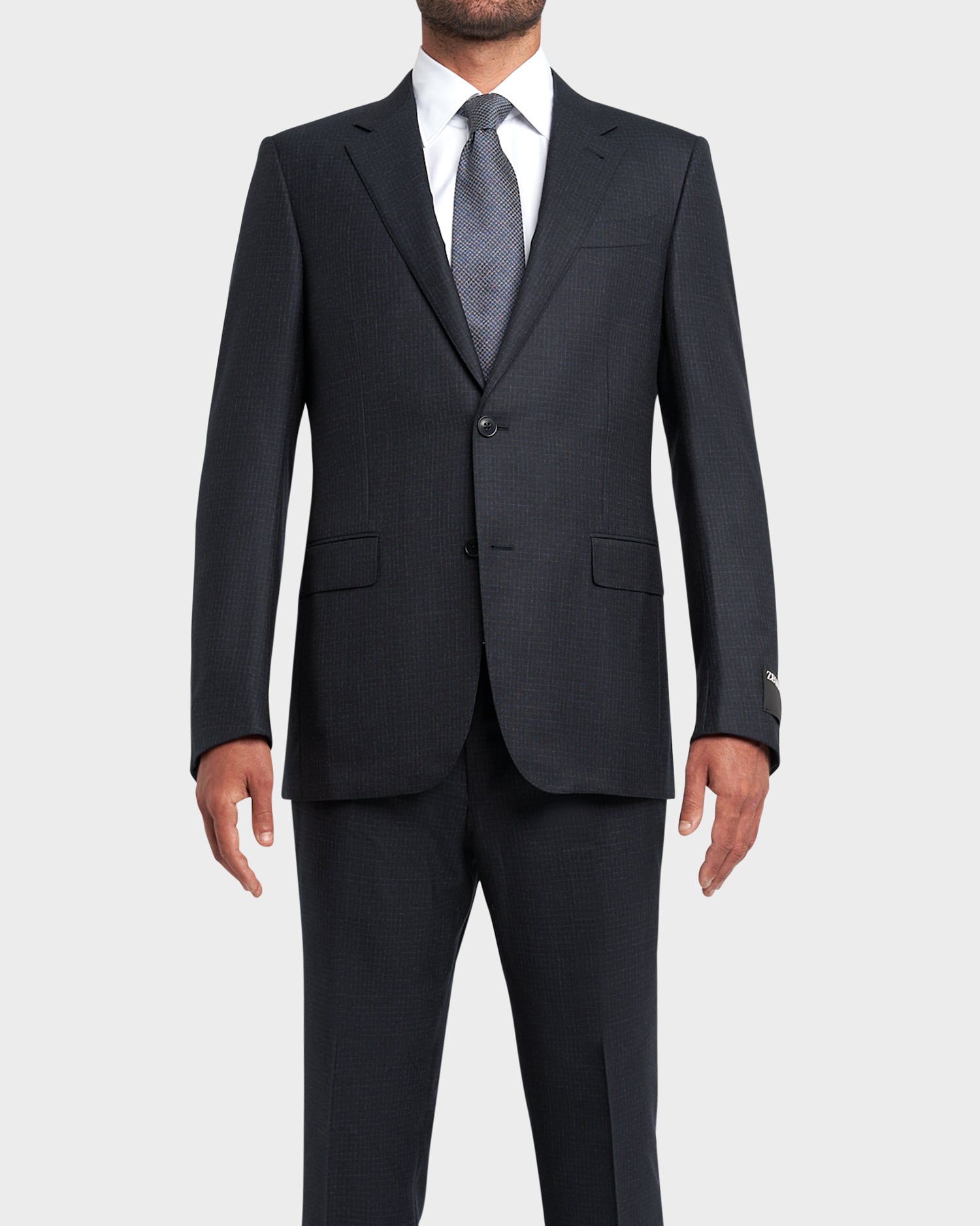 Midnight Blue Small Check 15Milmil15 Wool Suit