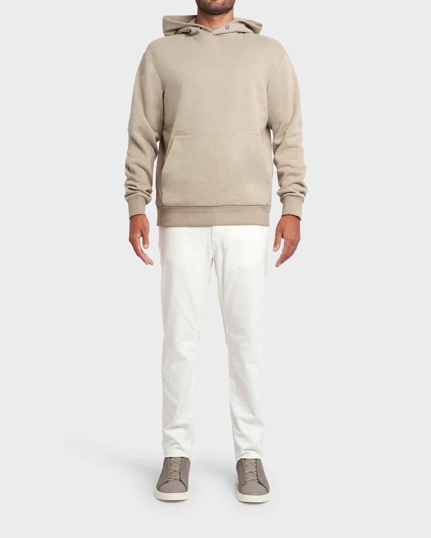 Zegna Light Beige Cotton Cashmere Hoodie– Parker & Co.